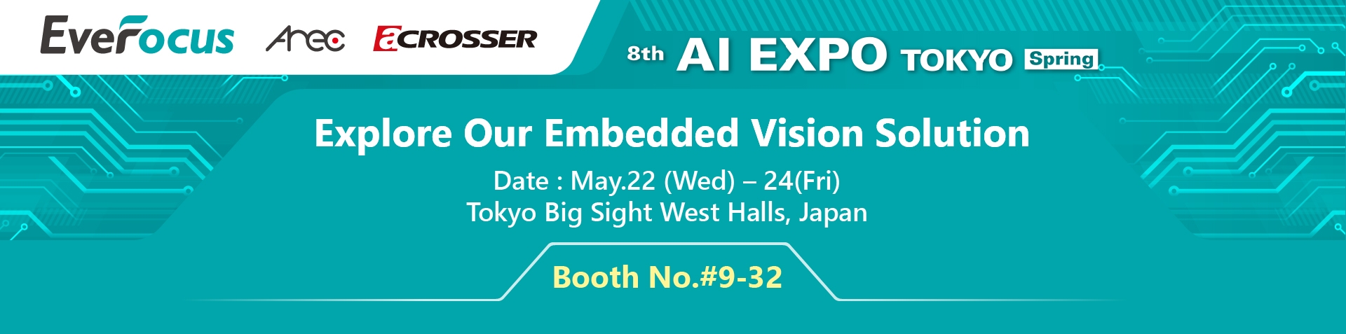 新聞中心 展覽/ 研討會 Youtube 頻道 5/22-5/24 EverFocus將参加東京AI EXPO，歡迎蒞臨!