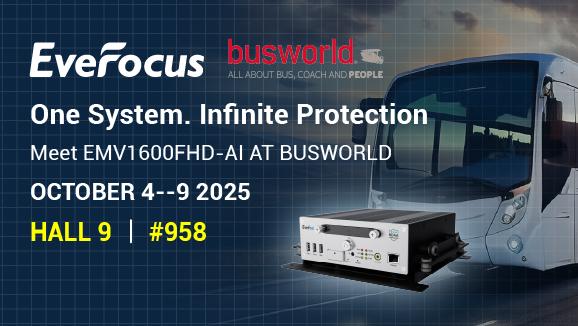 One System. Infinite Protection – EverFocus Showcases EMV1600FHD-AI at Busworld 2025